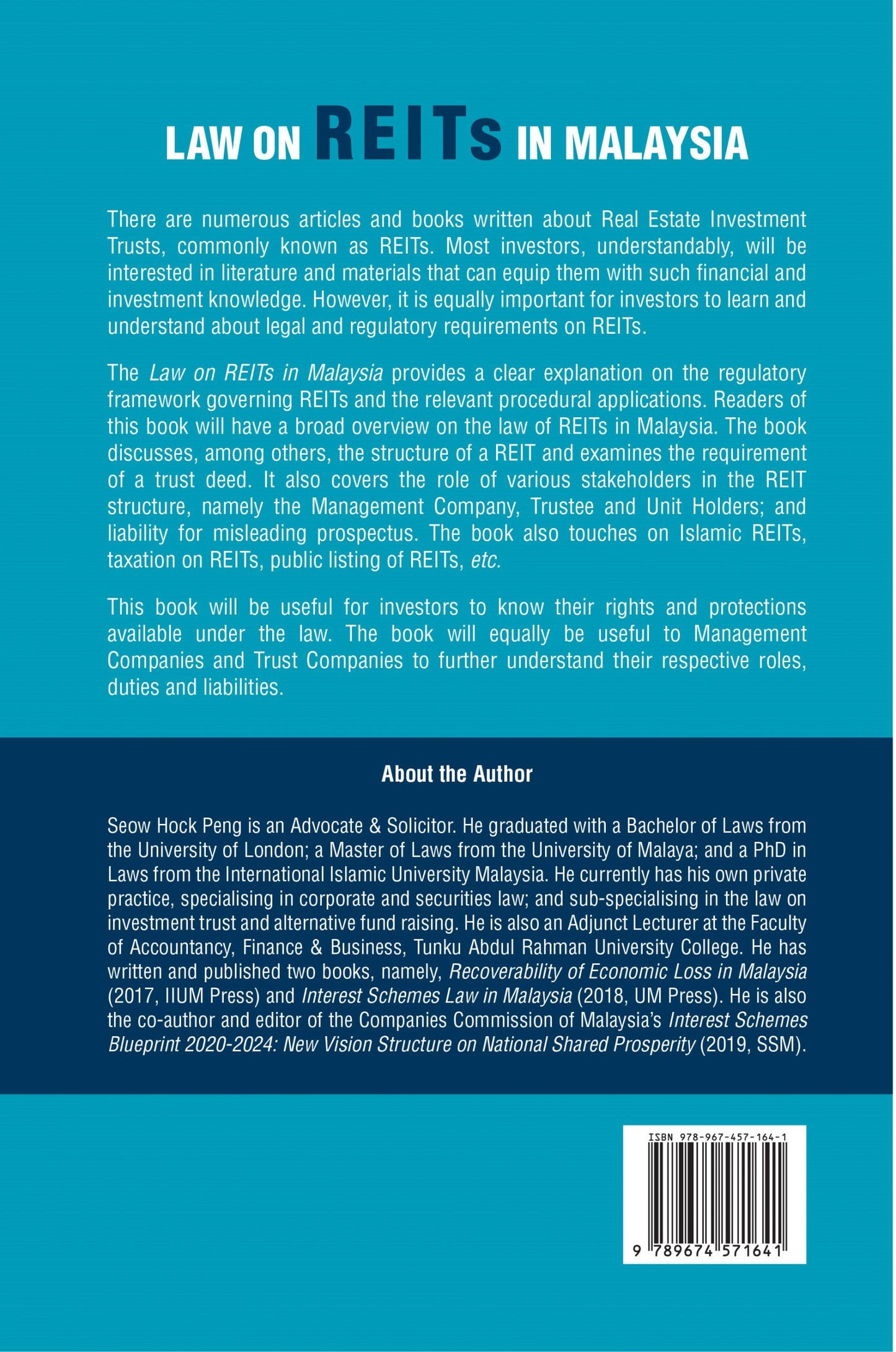 The Law On REITs In Malaysia - Seow Hock Peng (2022)