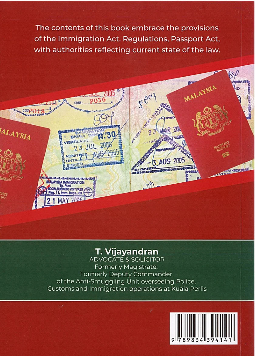 Immigration Laws of Malaysia - T . Vijayandran - 2025